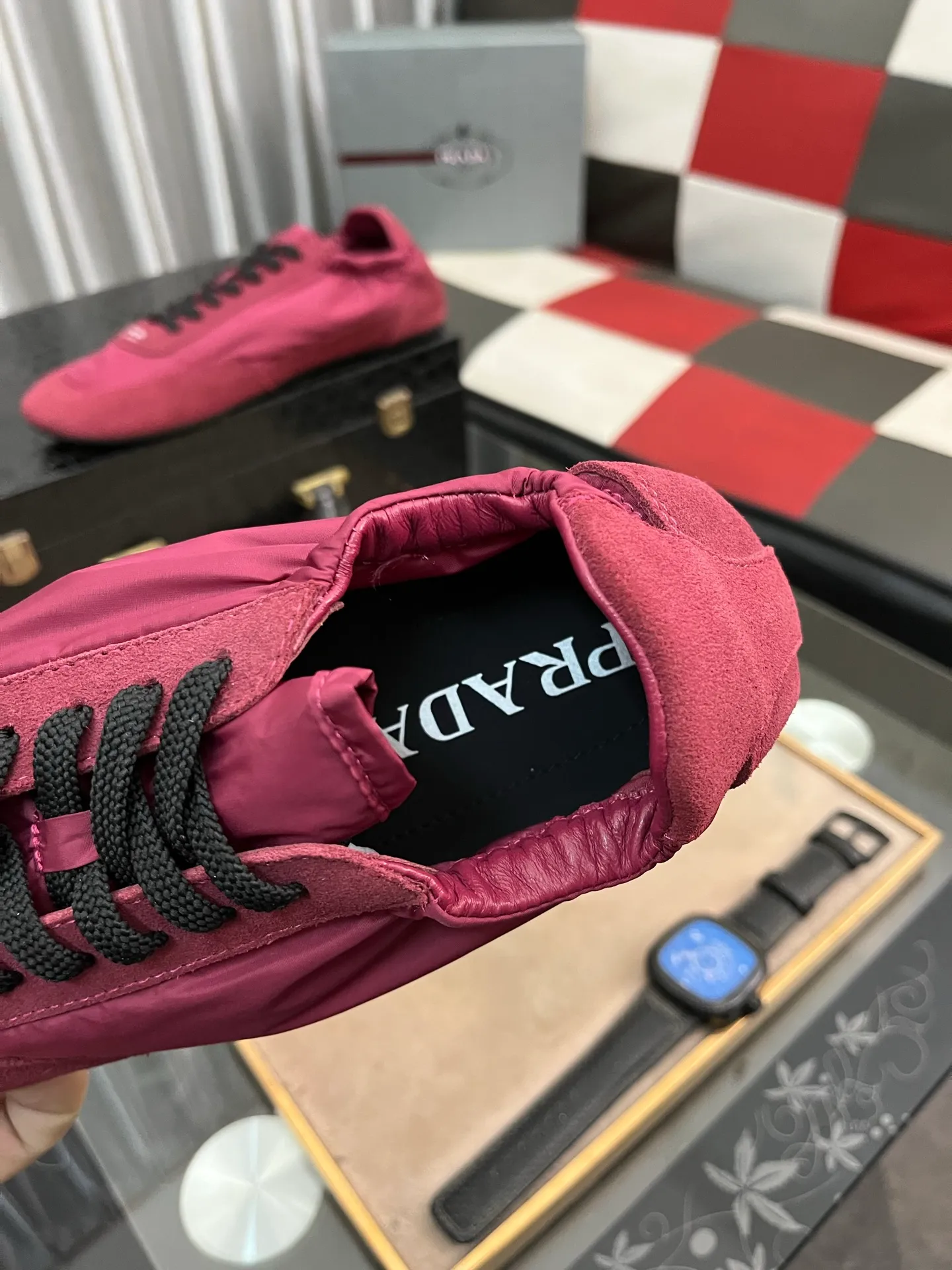 Men's shoes 💰500⌚️⌚️【PRADA】Prada - high-end quality original order 🔍🔍🔍 casual sports shoes - Upper: 🔝Nappa calfskin, brand high mercerized canvas, shoe body brand metal fasteners, tongue silk screen brand logo - Lining: water-dyed cowhide - Outsole: ultra-light TPU foam; molded outsole -Ultra-high quality control and fine workmanship: outstanding (high-end, extravagance, class) -Size: 38-446️⃣colors available